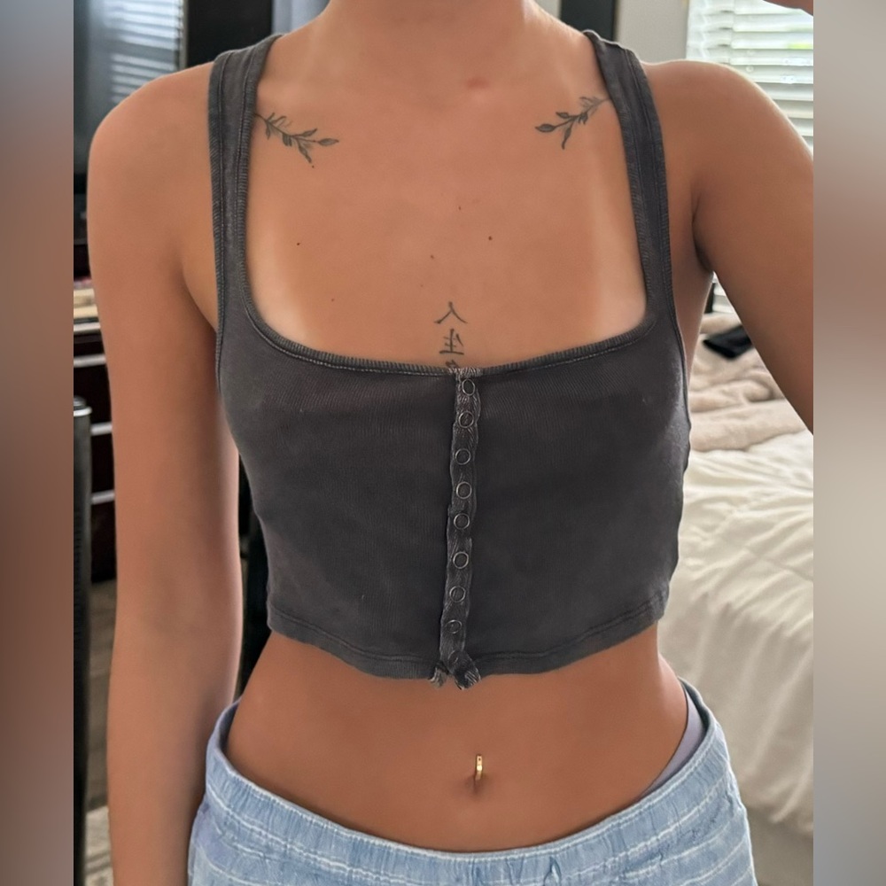 Urban out from under button up tank